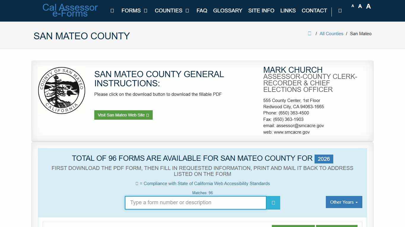 CAA e-Forms Service Center - san mateo